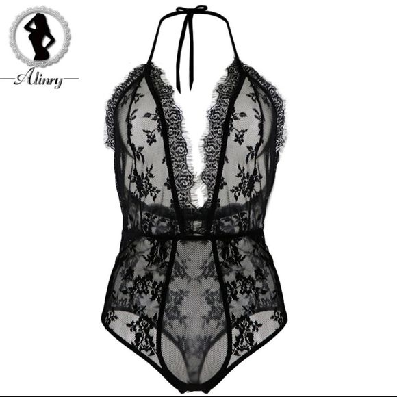 2021 for women Sexy lace gauze halter bodysu - Picture 2 of 3